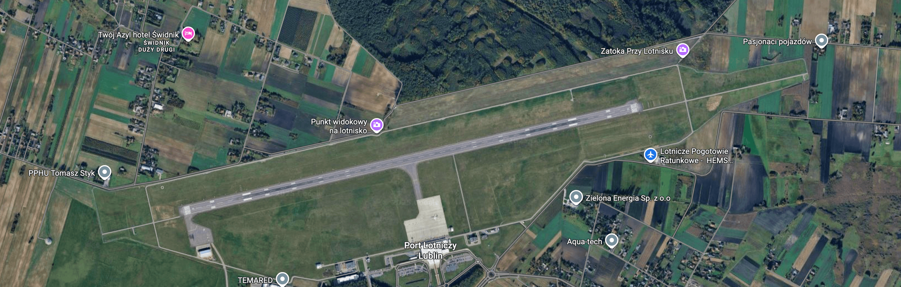 Mapa okolic lotniska